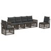 vidaXL Conjunto de Sof&aacute; de Jardim 6 unid. Cinza e Cinza Escuro vime PE