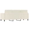 vidaXL Sof&aacute; de 3 lugares 180 cm veludo cor creme