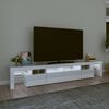 vidaXL M&oacute;vel de TV com luzes LED 230x36,5x40 cm branco brilhante