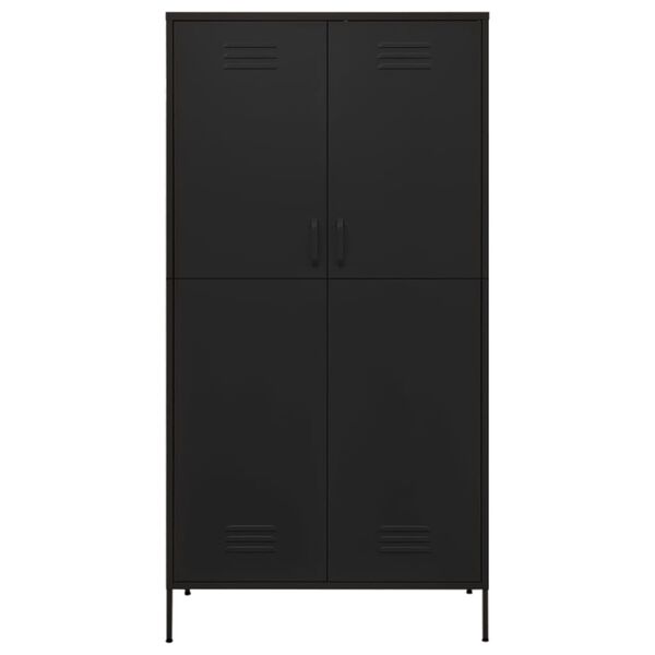 vidaXL Roupeiro 90x50x180 cm a&ccedil;o preto