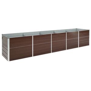 vidaXL Canteiro elevado jardim a&ccedil;o galvanizado 400x80x45 cm castanho