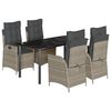 vidaXL 5 pcs conjunto de jantar p/ jardim c/ almofad&otilde;es cinzento claro