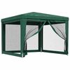 vidaXL Tenda p/ festas c/ 4 paredes laterais em rede 3x3 m PEAD verde