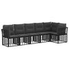 vidaXL Conjunto de Sof&aacute; de Jardim com almofada 6 pcs Preto vime PE