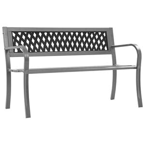 vidaXL Banco de jardim 120 cm a&ccedil;o preto