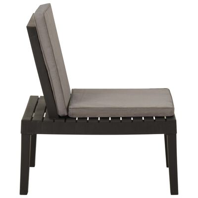 vidaXL Cadeiras de jardim com almofadões 2 pcs plástico cinzento