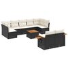 vidaXL 10 pcs conjunto sof&aacute;s de jardim c/ almofad&otilde;es vime PE preto