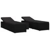 vidaXL Camas de Sol de Jardim 3 pcs Preto Rattan Sint&eacute;tico