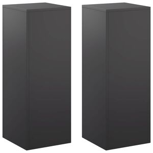 vidaXL Suporte para Plantas 2 pcs Preto 30 x 30 x 80 cm A&ccedil;o