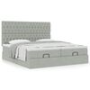 vidaXL Estrutura cama otomana colch&otilde;es 160x200cm veludo cinzento claro