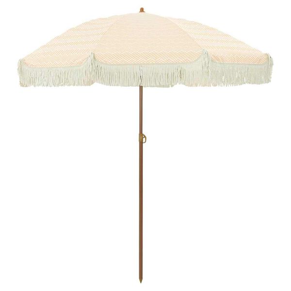 vidaXL Parasol de Praia Amarelo e Branco 160 x 160 x 196 cm