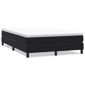 vidaXL Box Cama de molas sem colch&atilde;o preto 140x210 cm Veludo