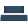 vidaXL Cama Box Springs com Colch&atilde;o Cinza Escuro 90x190 cm Azul tecido