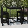 vidaXL 5 pcs conjunto de bar para jardim pinho maci&ccedil;o preto