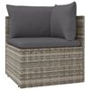 vidaXL Sof&aacute; de canto p/ jardim c/ almofad&atilde;o 57x57x56 cm vime PE cinza