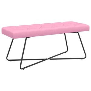 vidaXL Banco com bot&otilde;es estofados Rosa 110 x 40 x 46 cm Tecido