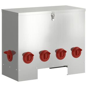 vidaXL Comedouro para galinha Prateado 60,5 x 29 x 51 cm 25 kg