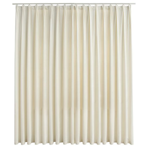 vidaXL Cortina blackout com ganchos 290x245 cm veludo creme