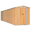 vidaXL Abrigo de jardim 192x855x223 cm a&ccedil;o galvanizado castanho