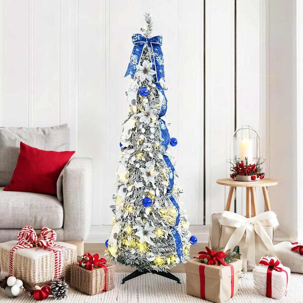 vidaXL &Aacute;rvore de Natal Artificial com 100 LEDs Branco 150 cm PVC