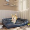 vidaXL Cama para c&atilde;es 105x80x25 cm couro artificial azul-escuro