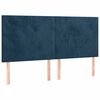 vidaXL Cabeceira cama c/ luzes LED veludo 200x5x118/128cm azul-escuro
