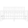 vidaXL Estrutura de cama com cabeceira e pés 140x200 cm metal branco