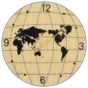 vidaXL Rel&oacute;gio de parede &Oslash;50 cm derivados de madeira amarelo e preto