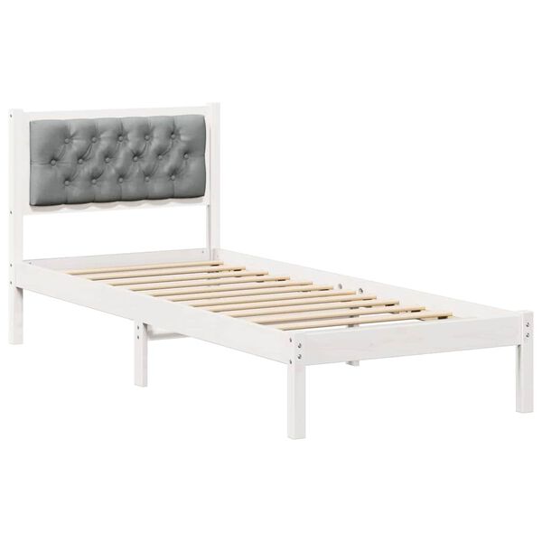 vidaXL Estrutura da Cama com cabeceira Cinzento-claro 90 x 190 cm