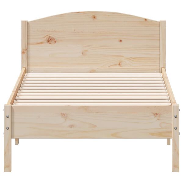 vidaXL Cama sem colch&atilde;o 75x190 cm madeira de pinho maci&ccedil;a