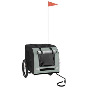 vidaXL Reboque bicicleta p/ animais tecido oxford/ferro preto e cinza