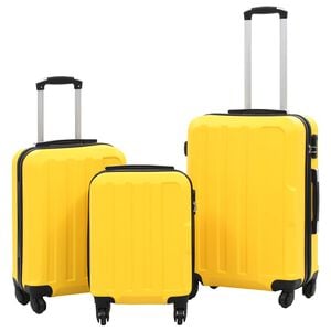 vidaXL Conjunto de tr&oacute;leis estojo r&iacute;gido 3 pcs ABS amarelo