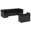 vidaXL 9 pcs conjunto de sof&aacute;s p/ jardim c/ almofad&otilde;es vime PE preto