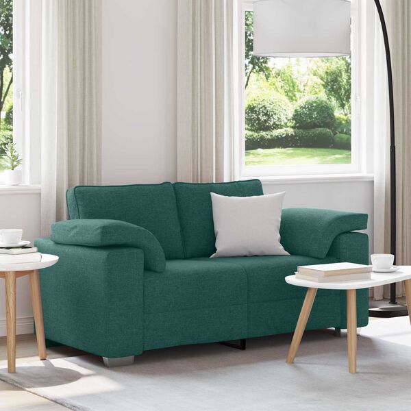 vidaXL Sof&aacute; Verde Escuro 160 x 80 x 82 cm tecido