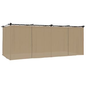 vidaXL Gazebo com cortinas 6x3 m a&ccedil;o cinzento-acastanhado