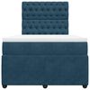 vidaXL Cama boxspring com colch&atilde;o 120x200 cm veludo azul-escuro