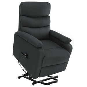 vidaXL Poltrona de massagens elevat&oacute;ria tecido cinzento-escuro