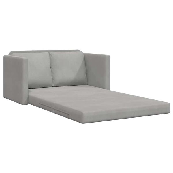 vidaXL Sof&aacute;-cama sem p&eacute;s 122x204x55 cm veludo cinzento-claro