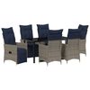 vidaXL Conjunto de Mesa e Cadeiras 7 unid. Cinzeto Rattan de PE