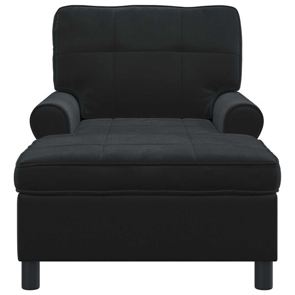 vidaXL Chaise Lounge com almofada Preto 91 x 157 x 91 cm Veludo