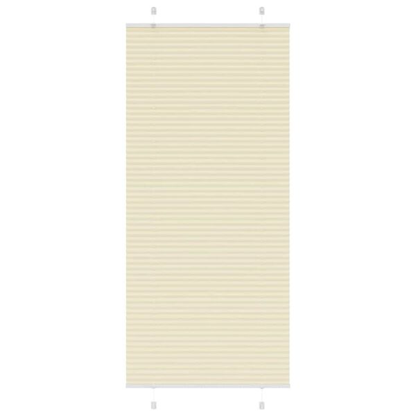vidaXL Creme Plissada Cega 90x200 cm Largura Tecido 89,4 cm Poli&eacute;ster