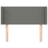 vidaXL Cabeceira de cama c/ abas tecido 93x16x78/88 cm cinzento-escuro