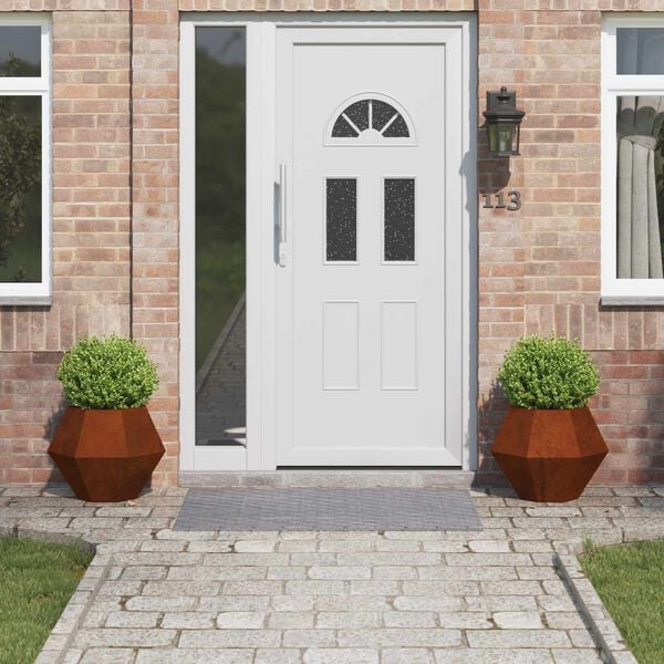 vidaXL Floreira 2 pcs Ferro Enferrujado 50 x 50 x 40 cm