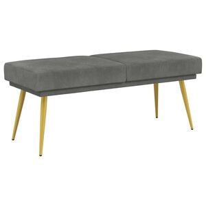 vidaXL Banco de Camadas Duplas Cinzento-Escuro 120 x 45 x 46 cm Veludo