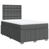 vidaXL Cama boxspring com colch&atilde;o 120x190 cm tecido cinzento-escuro