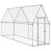 vidaXL Galinheiro 400x100x190 cm a&ccedil;o galvanizado prateado