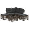 vidaXL Conjunto de Sof&aacute; de Jardim 6 unid. Cinzento vime PE