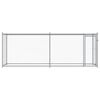 vidaXL Jaula para c&atilde;o com porta 4x2x1,5 m a&ccedil;o galvanizado cinzento