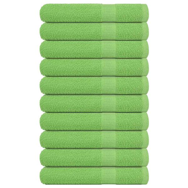 vidaXL Toalhas sauna FROGN 10pcs 80x200cm 360 g/m&sup2; verde ma&ccedil;a