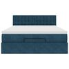 vidaXL Estrutura de cama otomana com colch&atilde;o 140x200 cm azul escuro